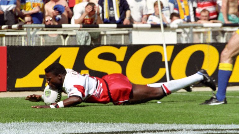 Martin Offiah's try against Leeds in the 1994 Challenge Cup final is a stand-out memory for Wigan head coach Matt Peet