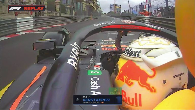 Max Verstappen appeared to be approaching the yellow line as he exited the pits
