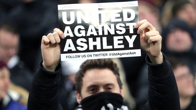Newcastle fans protested against Mike Ashley