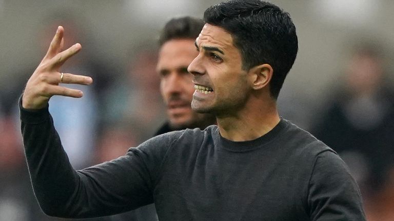 Arsenal manager Mikel Arteta on the touchline during the Premier League match at St. James' Park, Newcastle upon Tyne. Picture date: Monday May 16, 2022.