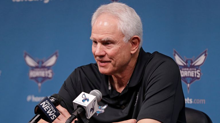 Charlotte Hornets general manager Mitch Kupchak speaks to the media during a press conference