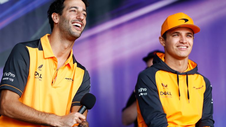 Lando Norris (right) and Daniel Ricciardo (left) are sixth and 11th respectively in the individual standings.