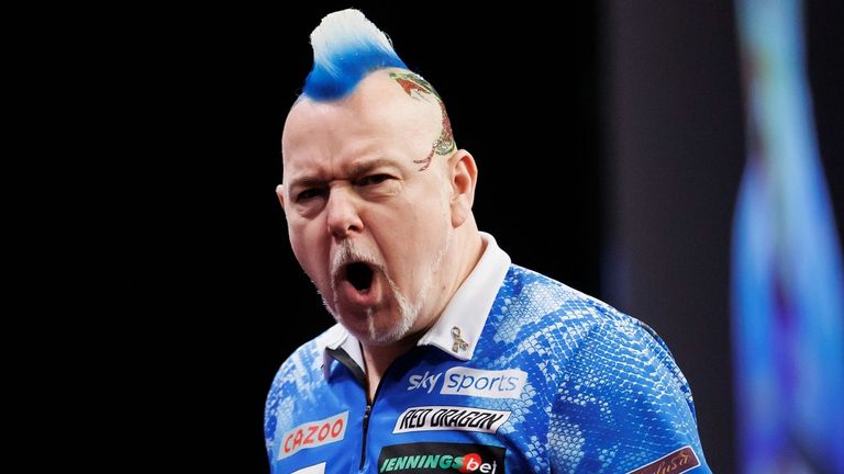 Premier League event at P&J Live in Aberdeen from the quarter-final between Peter Wright and Joe Cullen