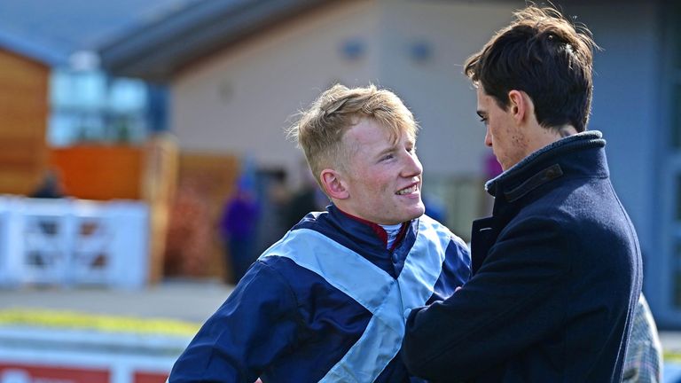 Gavin Ryan speaks to trainer Donnacha O'Brien after Piz Badile's victory at Leopardstown last month