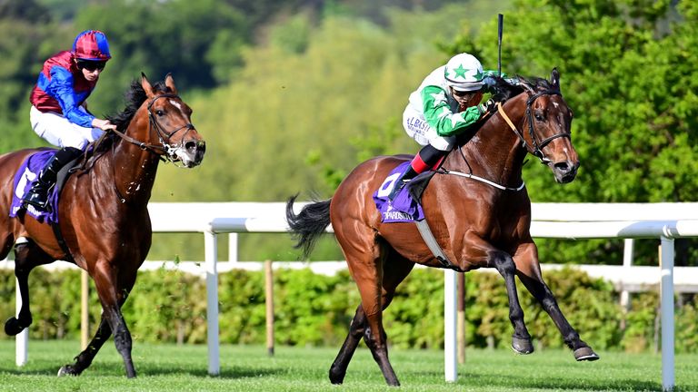 Pretreville races away from Ivy League in the Group Three Amethyst Stakes at Leopardstown