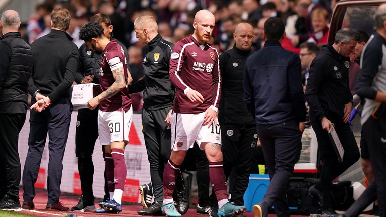 Liam Boyce limped off in the first-half ahead of next weekend's Scottish Cup final with Rangers