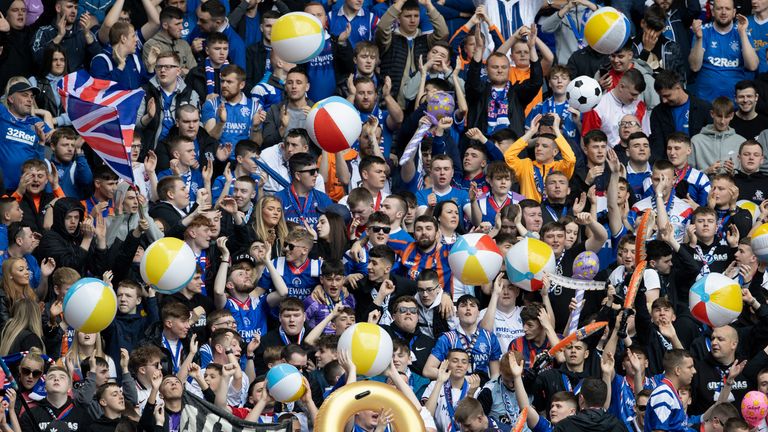 The Rangers fans brought their beach balls as they look forward to their Seville final