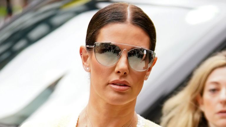 Rebekah Vardy denies leaking stories to the media and is suing her fellow footballer's wife for libel.

