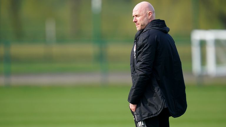 Rob Page overseeing his team at training