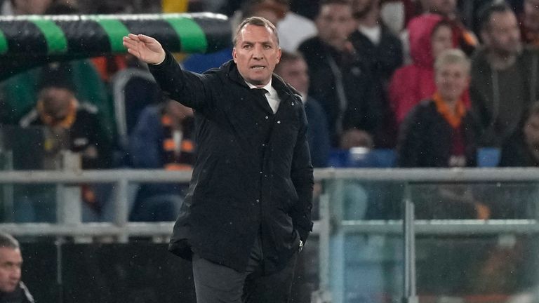 Brendan Rodgers issues instructions in Rome