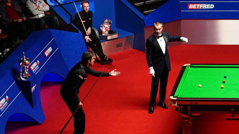 Ronnie O'Sullivan during the World Snooker Championship final
