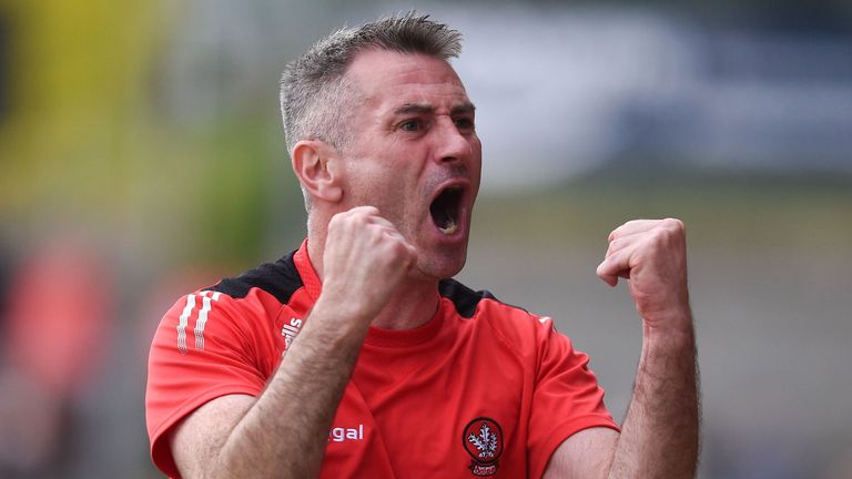 15 May 2022; Derry manager Rory Gallagher near the end of the Ulster GAA Football Senior Championship Semi-Final match between Derry and Monaghan at Athletic Grounds in Armagh. Photo by Daire Brennan/Sportsfile