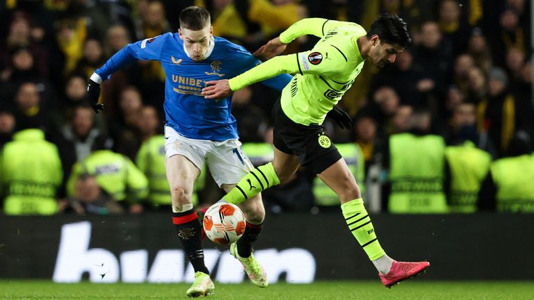 Ryan Kent plays a role in Rangers & # 39;  victory over Borussia Dortmund