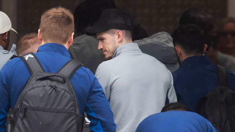 GLASGOW, SCOTLAND - MAY 16: Rangers Ryan Kent departs for the UEFA Europa League Final in Seville from Glasgow Airport, on May 16, 2022, in Glasgow, Scotland. (Photo by Craig Foy / SNS Group)