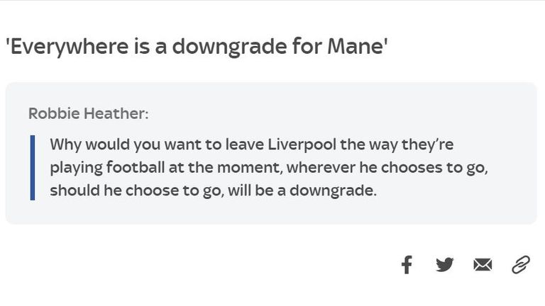 Sadio Mane, Transfer Centre comment