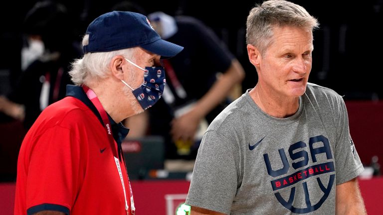 Gregg Popovich was assisted by Steve Kerr coaching the USA Men&#39;s Basketball team at the Tokyo Olympics