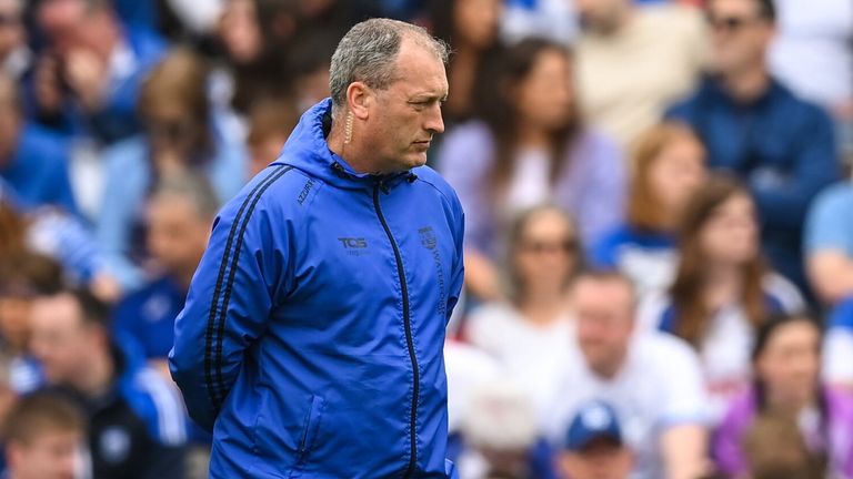 15 May 2022; Waterford manager Liam Cahill before during the Munster GAA Hurling Senior Championship Round 4 match between Waterford and Cork at Walsh Park in Waterford. Photo by Stephen McCarthy/Sportsfile