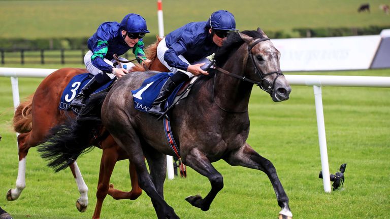The Antartic ridden by Seamie Hefferan (right) wins the Coolmore Stud Calyx at Naas 