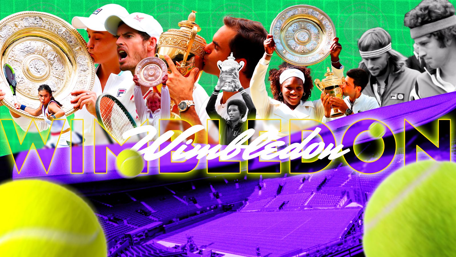Wimbledon: Andy Murray, Emma Raducanu, Roger Federer, Serena Williams, Bjorn Borg, Martina Navratilova