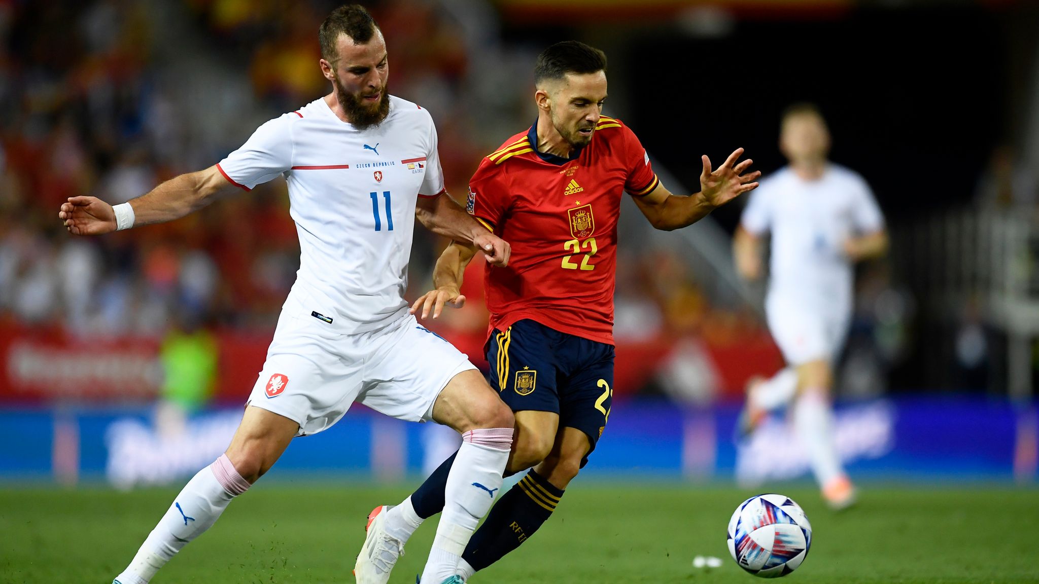 Пабло Сарабия. Испания Чехия. Spain - Czech Republic. UEFA Nations League pattern.