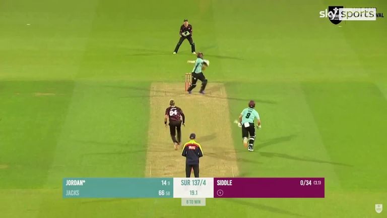 Final-ball four seals Surrey win over Somerset in T20 thriller