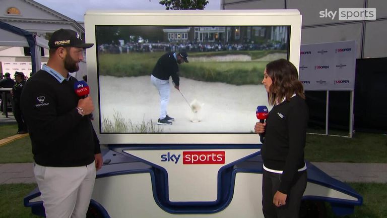 Jon Ram berbicara kepada Sky Sports setelah memenangkan par 71 di The Country Club selama putaran ketiga AS Terbuka dan menjelaskan bagaimana dia akhirnya membuat double bogey di hole terakhir.