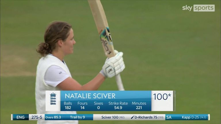 Sciver's uneliminated 119 is his best ever Test score, surpassing the 88 he scored against Australia at Taunton in 2019.