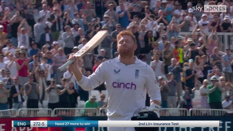 Bairstow was given a standing ovation after being dismissed for 136 from 92 deliveries at Trent Bridge