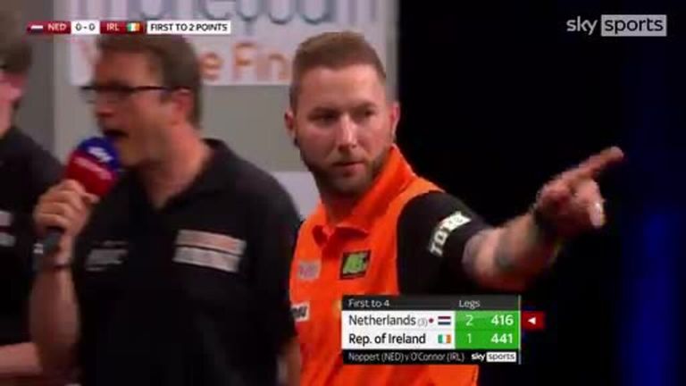 Watch all five of Danny Noppert's 180s in his 4-1 win for the Netherlands