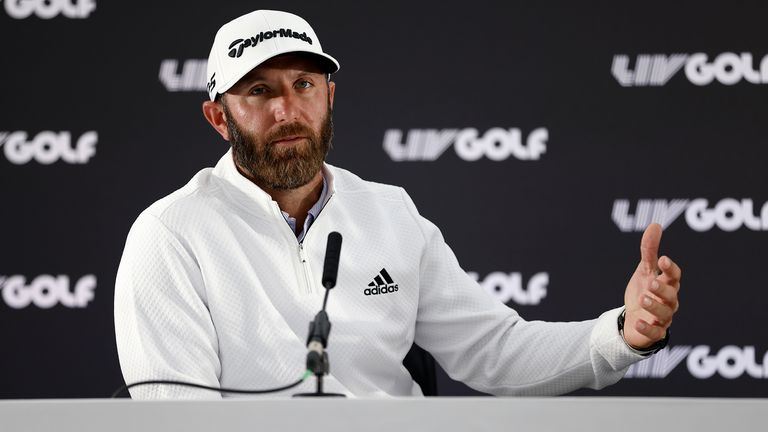 Dustin Johnson, Graeme McDowell and Louis Oosthuizen had to answer some tough questions at the press conference for the LIV Tour opening event