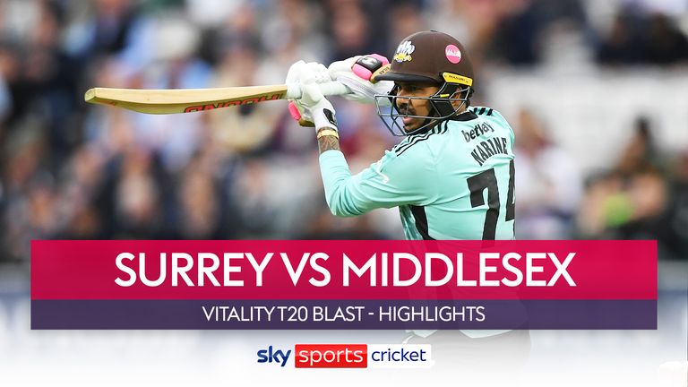 Surrey v Middlesex T20 Blast highlights thumbnail