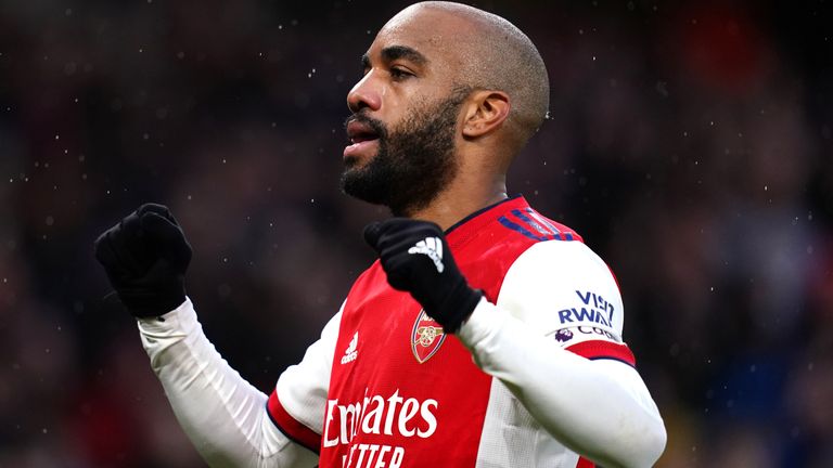 Arsenal's Alexandre Lacazette got his first touch on the pitch and steered it past the goalie. 0 - 1!  Date of photo: Saturday, December 11, 2021. Date of issue: Friday, May 20, 2022.