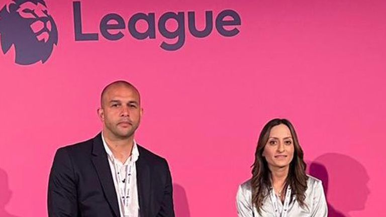Anwar Uddin and Manisha Tailor at the 2022 Premier League Youth Development conference