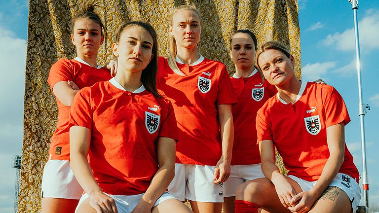 PUMA, in collaboration with Liberty London, unveil the Austria national team home kit to be worn at Women's Euro 2022 (credit: PUMA)
