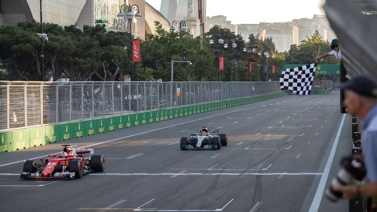 Sebastian Vettel still managed to finish ahead of Lewis Hamilton despite a 1-second time penalty for the controversial moment.
