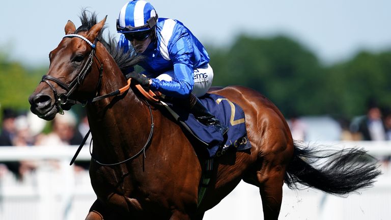 Baaeed and Jim Crowley pull clear to win the Queen Anne Stakes at Royal Ascot