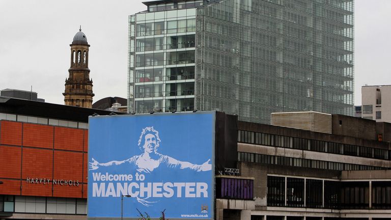 The infamous 'welcome to Manchester' billboard
