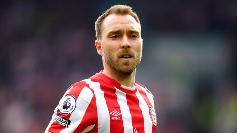 Christian Eriksen's short-term contract at Brentford expires at the end of June