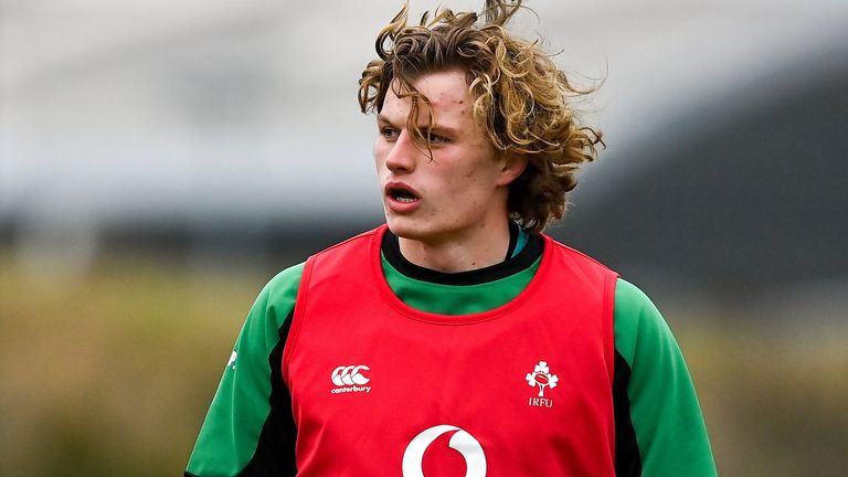 26 January 2022; Cian Prendergast during Ireland Rugby squad training at IRFU HPC at the Sport Ireland Campus in Dublin. Photo by Brendan Moran/Sportsfile