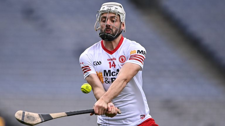 21 May 2022; Damian Casey of Tyrone during the Nickey Rackard Cup Final match between Roscommon and Tyrone at Croke Park in Dublin. Photo by Piaras .. M..dheach/Sportsfile