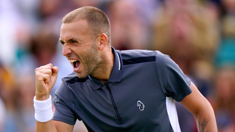 Dan Evans is in action on Tuesday, against Adrian Mannarino