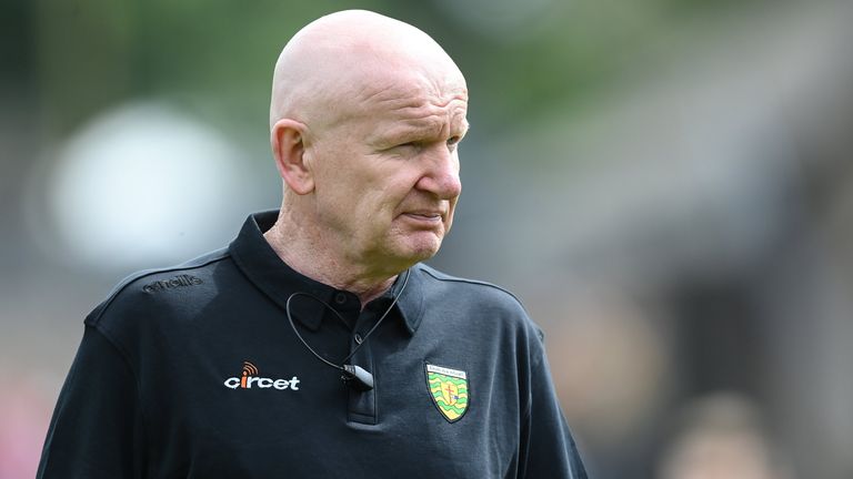 29 May 2022; Donegal manager Declan Bonner before the Ulster GAA Football Senior Championship Final between Derry and Donegal at St Tiernach's Park in Clones, Monaghan. Photo by Stephen McCarthy/Sportsfile