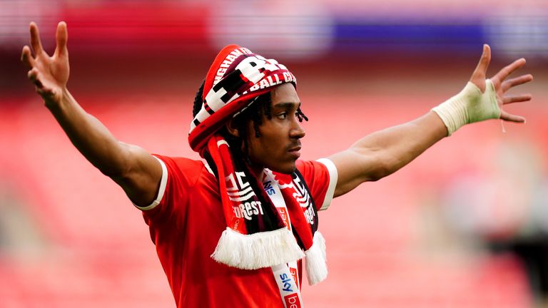 Djed Spence helped Nottingham Forest secure promotion to the Premier League while on loan last season