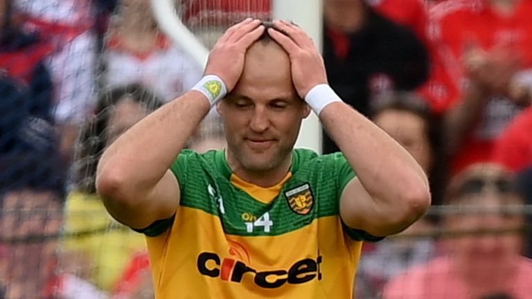 29 May 2022; Michael Murphy of Donegal during the Ulster GAA Football Senior Championship Final between Derry and Donegal at St Tiernach's Park in Clones, Monaghan. Photo by Stephen McCarthy/Sportsfile