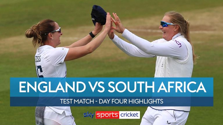 Highlights from the fourth and final day of the LV= Insurance Test between England and South Africa at Taunton