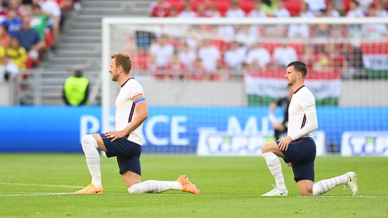 England players booed by Hungary fans when taking a knee