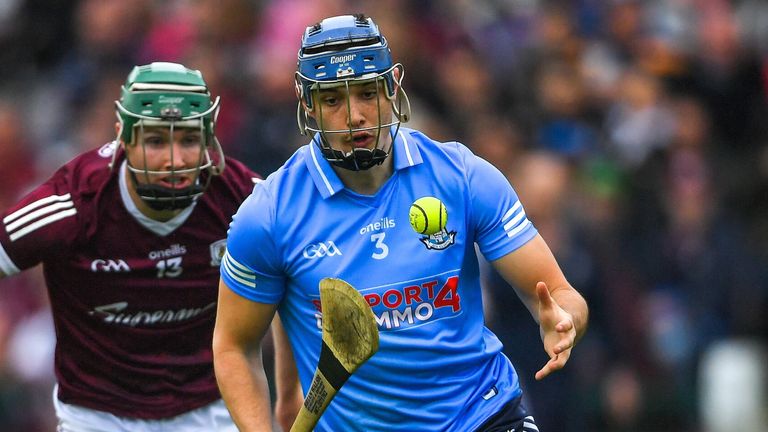 21 May 2022; Eoghan O...Donnell of Dublin in action against Cathal Mannion of Galway during the Leinster GAA Hurling Senior Championship Round 5 match between Galway and Dublin at Pearse Stadium in Galway. Photo by Ray Ryan/Sportsfile