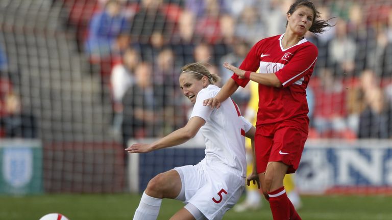 Faye White during a World Cup qualifier against Turkey