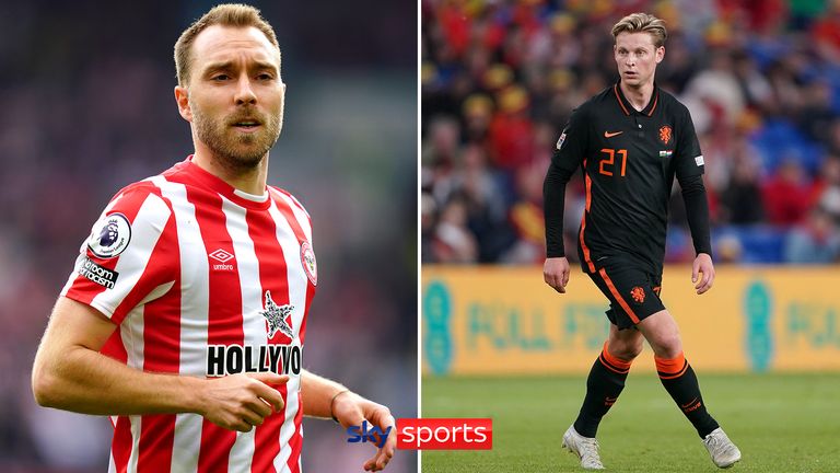 Christian Eriksen and Frenkie de Jong are believed to be the main transfer targets of Manchester United coach Erik ten Hag.