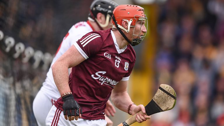18 June 2022; Conor Whelan of Galway celebrates after scoring his side's second goal during the GAA Hurling All-Ireland Senior Championship Quarter-Final match between Galway and Cork at the FBD Semple Stadium in Thurles, Tipperary. Photo by Daire Brennan/Sportsfile